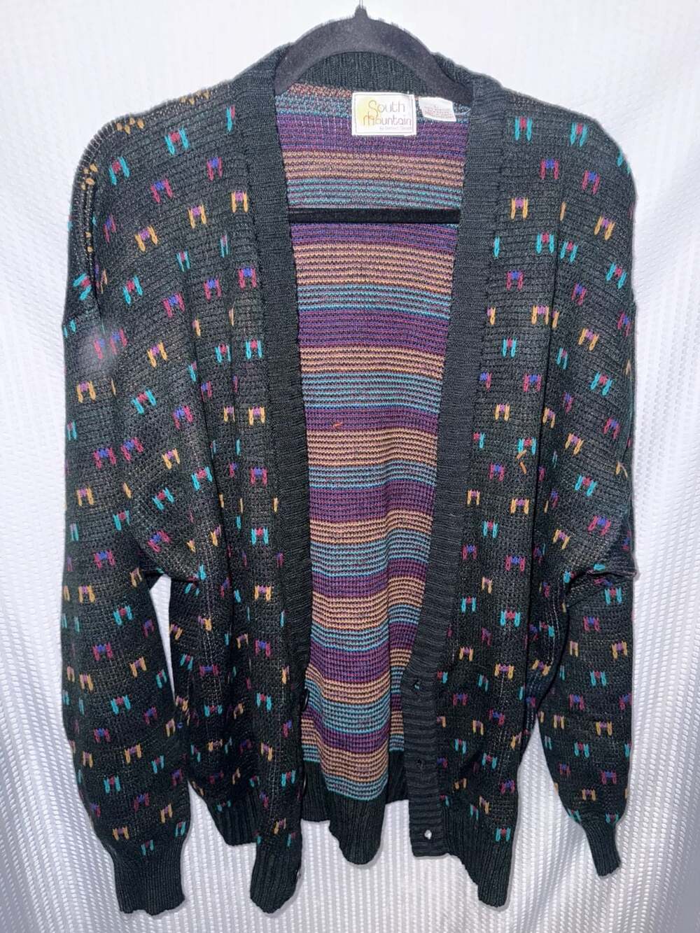 Vintage South Mountain Geometric Knit Cardigan Sweater